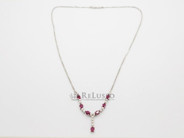 Collana con 1,70ct di rubini Mogok e diamanti per 0,40ct foto4