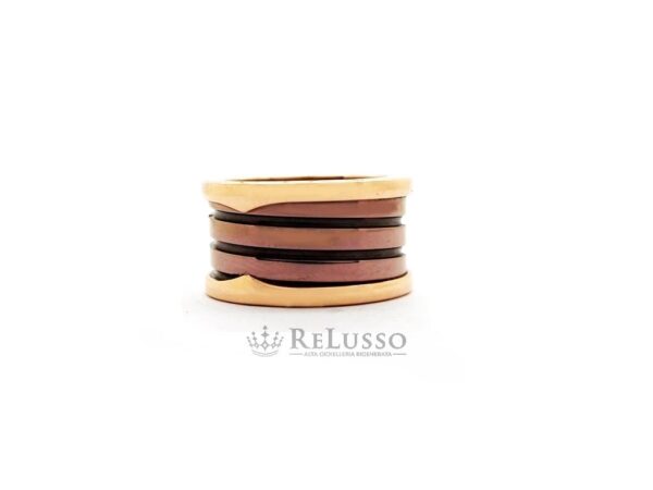 Anello Bulgari B.Zero1 Roma in oro rosa e ceramica foto5