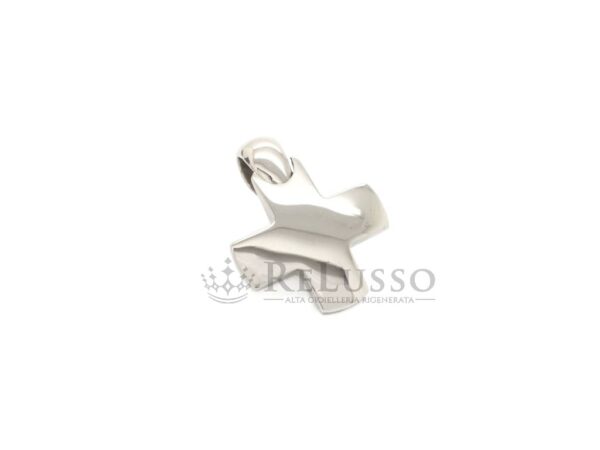 Croce Pomellato in oro bianco naturale 18kt misura piccola foto5