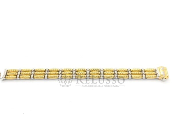 Bracciale Chimento Double in oro giallo e bianco con diamantino foto4