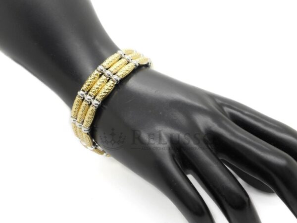 Bracciale Chimento Double in oro giallo e bianco con diamantino foto5