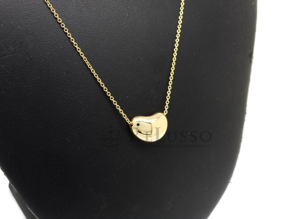 Tiffany and co gold bean clearance necklace