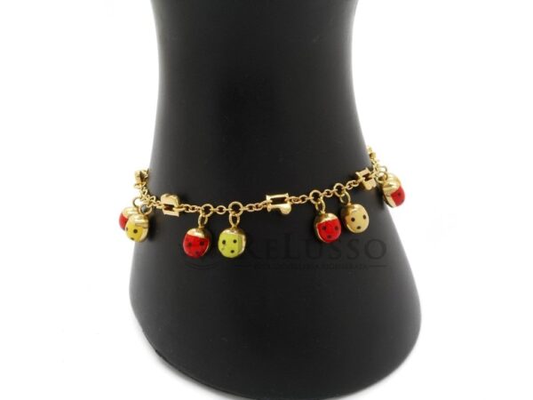 Bracciale Pasquale Bruni con charms Coccinelle in oro giallo e smalti foto4