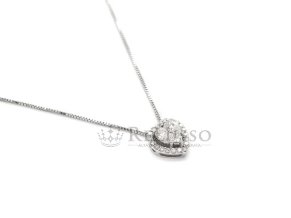 Collana con pendente Magic a cuore in oro bianco e 0,40ct di diamanti foto5