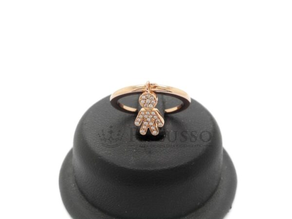 Anello Easy Crivelli Bimbo con pavé di diamanti in oro rosa foto7