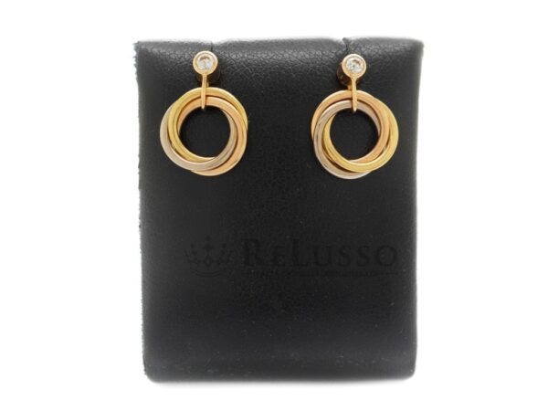 Orecchini Cartier collezione Trinity in oro 18kt e diamanti foto19