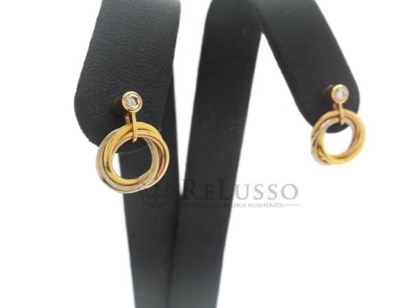 Orecchini Cartier collezione Trinity in oro 18kt e diamanti foto1